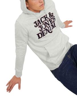 Sudadera Jack And Jones Rack Hombre Gris Claro