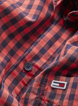 Camisa Tommy Jeans Cuadros Rojo Hombre