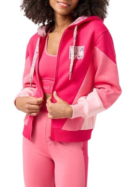 compensar Suradam Hombre rico Sudadera Naf Naf Colorblock para Mujer Fucsia