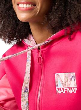 Sudadera Naf Naf Colorblock para Mujer Fucsia