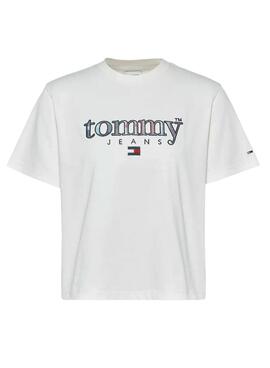 Camiseta Tommy Jeans Classic Tartan Mujer Blanca