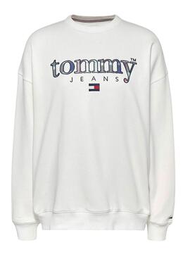 Sudadera Tommy Jeans Tartan para Mujer Blanca