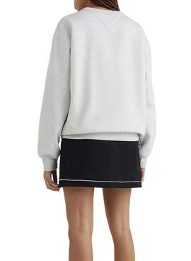 Sudadera Tommy Jeans Relaxed Luxe para Mujer Gris