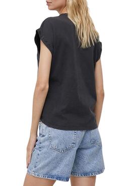 Camiseta Pepe Jeans Linda Washed Negra para Mujer