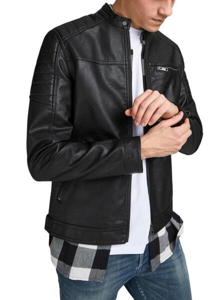 Jack & Jones CHAQUETA JACK & JONES 12211129 Negro - Envío gratis    ! - textil Chaquetas de cuero / Polipiel Hombre 47,69 €