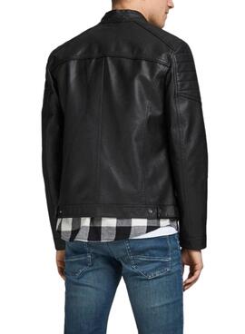 Chaqueta Jack And Jones Polipiel Negra para Hombre