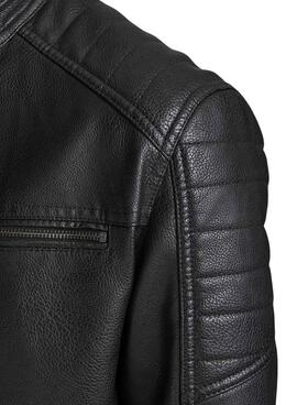 Chaqueta Jack And Jones Polipiel Negra para Hombre