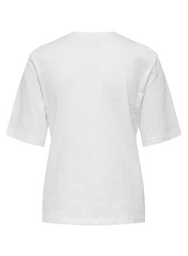 Camiseta Only Mano Boxy Blanca para Mujer