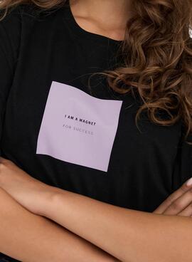 Camiseta Only Eloise Boxy Negra Para Mujer
