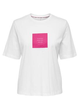Camiseta Only Eloise Boxy Blanca Para Mujer