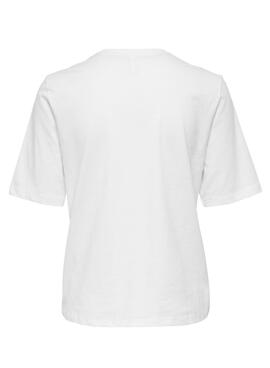 Camiseta Only Eloise Boxy Blanca Para Mujer