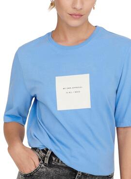 Camiseta Only Eloise Boxy Azul Para Mujer