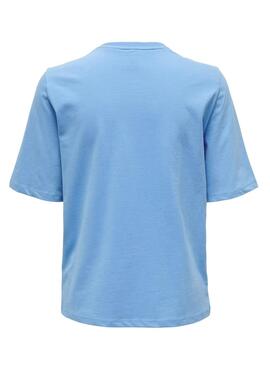 Camiseta Only Eloise Boxy Azul Para Mujer