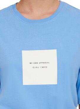 Camiseta Only Eloise Boxy Azul Para Mujer