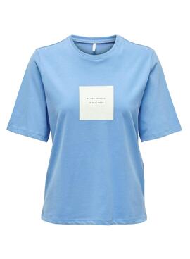 Camiseta Only Eloise Boxy Azul Para Mujer