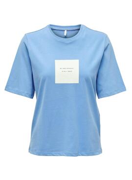 Camiseta Only Eloise Boxy Azul Para Mujer