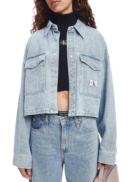 Chaqueta Calvin Klein Oversize Denim Azul Mujer