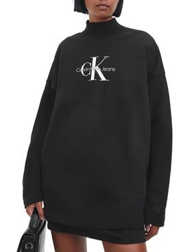 Sudadera Calvin Klein Monograma Negra para Mujer