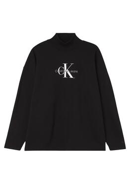 Sudadera Calvin Klein Monograma Negra para Mujer