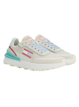 Zapatillas Tommy Jeans Tech Runer Beige Mujer