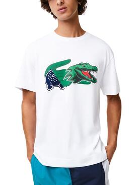 Camiseta Lacoste Cocodrile Party Blanco para Hombr