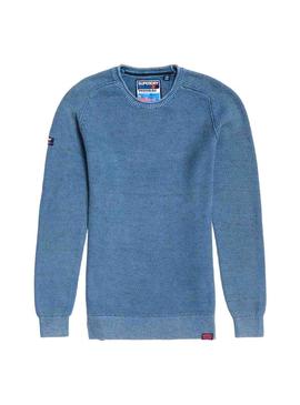 Jersey Superdry Garment Textured Azul Para Hombre