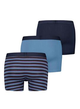 Pack Calzoncillos Levis Rayas y Liso Marino Hombre