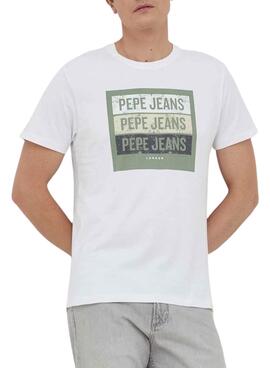 Camiseta Pepe Jeans Acee Logo Blanca Para Hombre