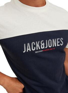Camiseta Jack And Jones Edan Bicolor Negra Hombre