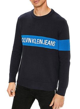 Jersey Calvin Klein Embroidery Marino Hombre