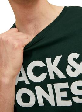 Camiseta Jack And Jones Corp Logo Slim Verde