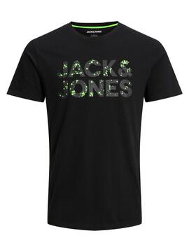 Camiseta Jack And Jones Neon Pop Negra Hombre