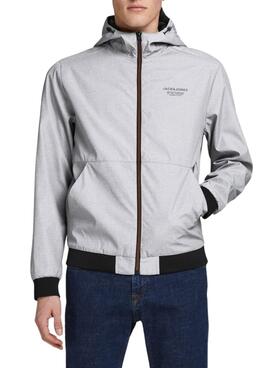 Chaqueta Jack And Jones Seam Capucha Gris Hombre