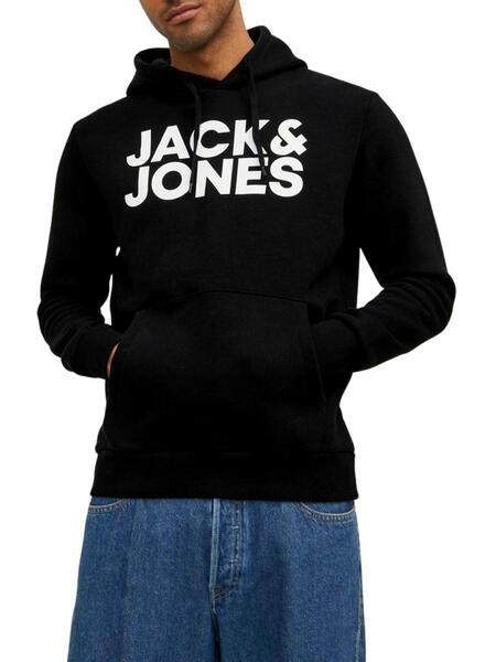 Sudadera Jack And Jones Logo Maxi Negra Hombre