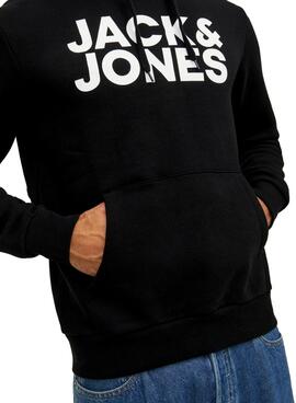 Sudadera Jack And Jones Logo Maxi Negra Hombre