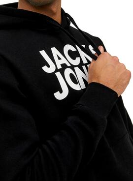 Sudadera Jack And Jones Logo Maxi Negra Hombre