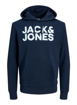 Sudadera JAck And Jones Logo Maxi Marina Hombre