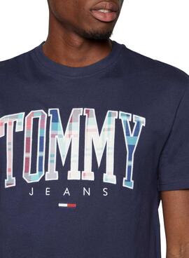 Camiseta Tommy Jeans Tartan Marina para Hombre