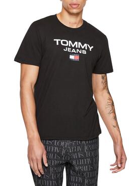 Camiseta Tommy Jeans Reg Entry Negra para Hombre