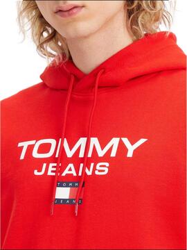 Sudadera Tommy Jeans Reg Entry Roja Para Hombre