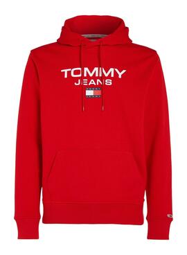 Sudadera Tommy Jeans Reg Entry Roja Para Hombre