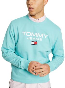 Sudadera Tommy Jeans Reg Entry Turquesa Hombre