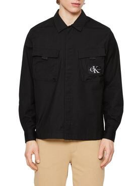 Camisa Calvin Klein Utility Cargo Negra Hombre 