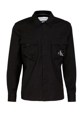 Camisa Calvin Klein Utility Cargo Negra Hombre 
