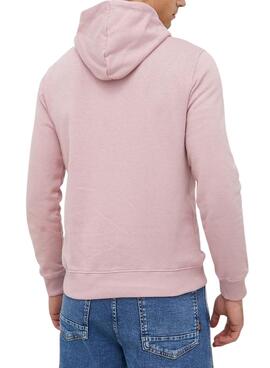 Sudadera Pepe Jeans Ryan Bleach Rosa Para Hombre