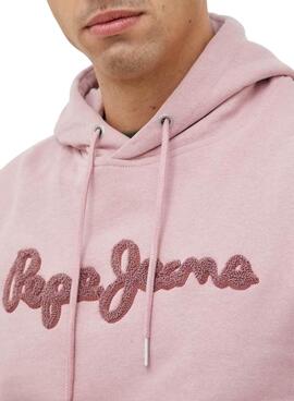 Sudadera Pepe Jeans Ryan Bleach Rosa Para Hombre