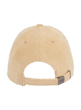 Gorra Tommy Jeans Flag Corduroy Hombre Beige