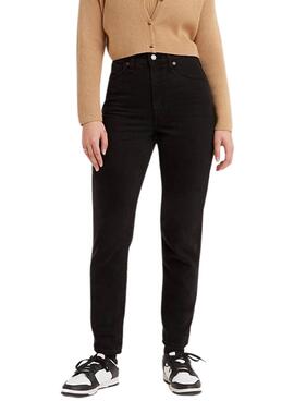 Pantalón Vaquero Levis High Waist Mom Negro Mujer