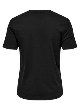 Camiseta Only Kita Rainbow Negro Para Mujer