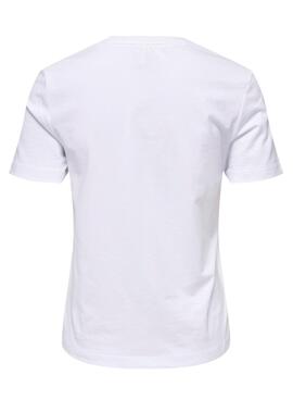 Camiseta Only Kita Rainbow Blanco Para Mujer